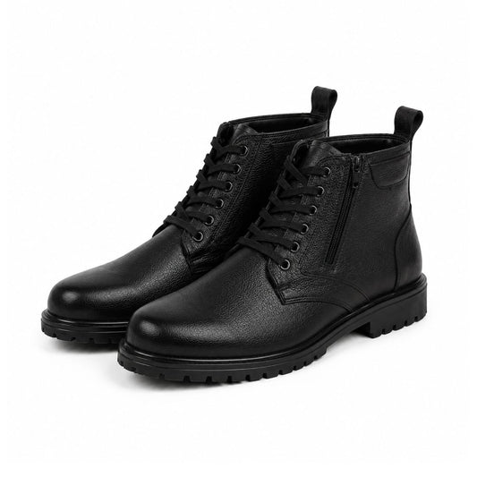 Rough Leather Boots Black 205