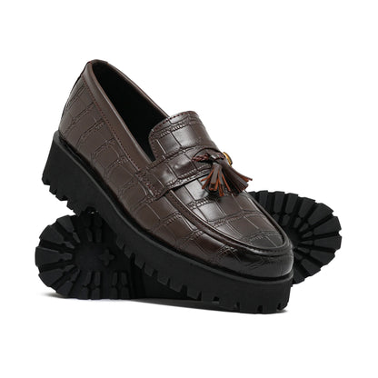 High Sole Brown Croc Chunky 03
