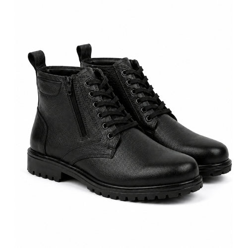Rough Leather Boots Black 205