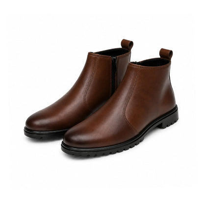 Brown Leather Zip Chelsea Boots 204