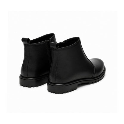 Black Leather Zip Chelsea Boots 203