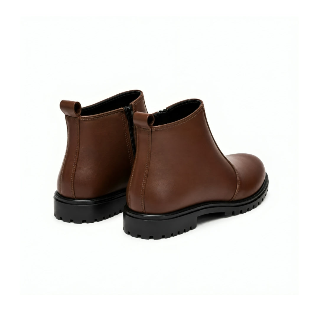 Brown Leather Zip Chelsea Boots 204
