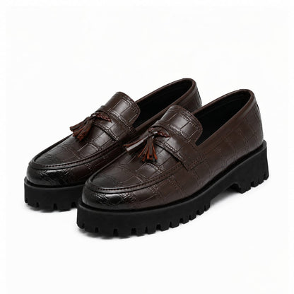 High Sole Brown Croc Chunky 03