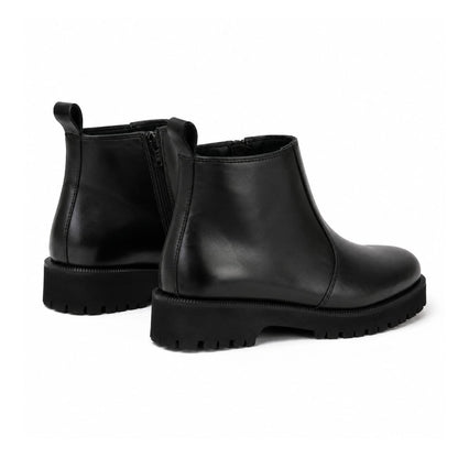 High Sole Chunky Zip Black Chelsea Boots 201